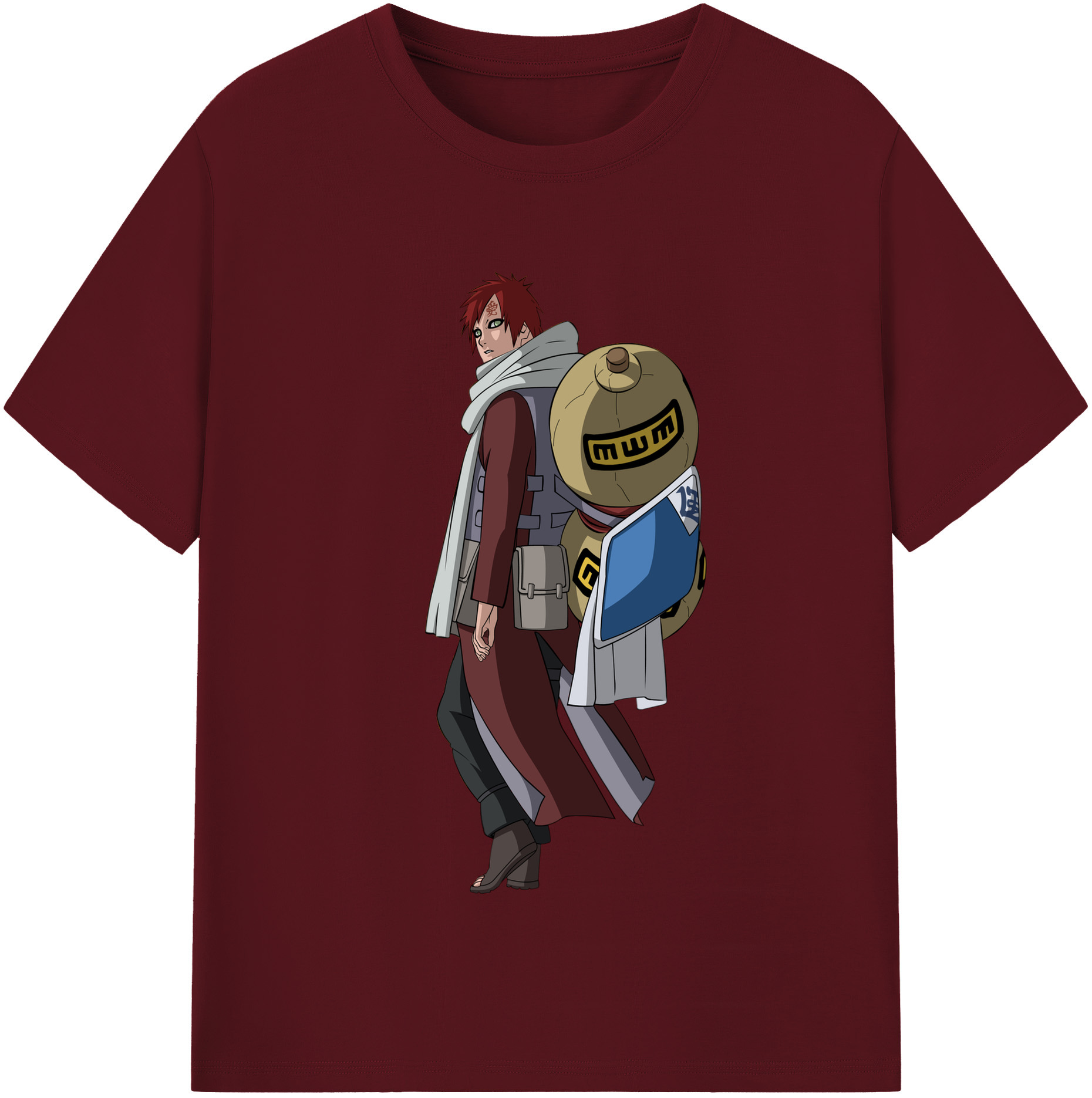 （画像用） NARUTO -ナルト- ガアラ Gaara 綿100％半袖Tシャツ（フロントプリント）